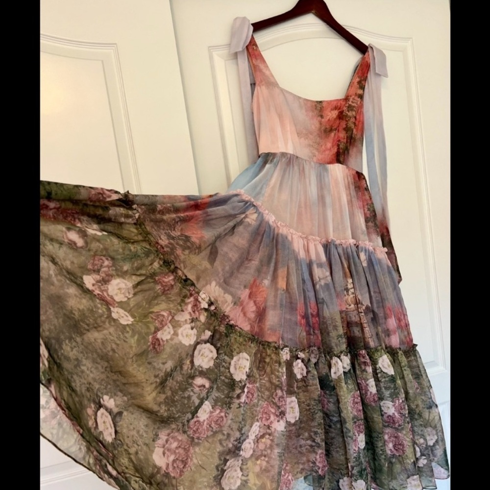Floral Tiered Midi Dress with Bow Straps - Multi - Picture 4 of 4